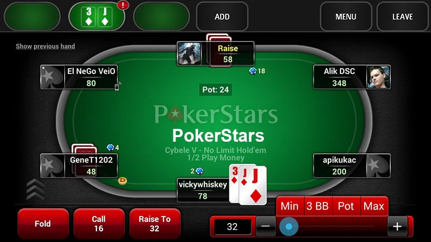 Một số lựa chọn trong game Poker online 